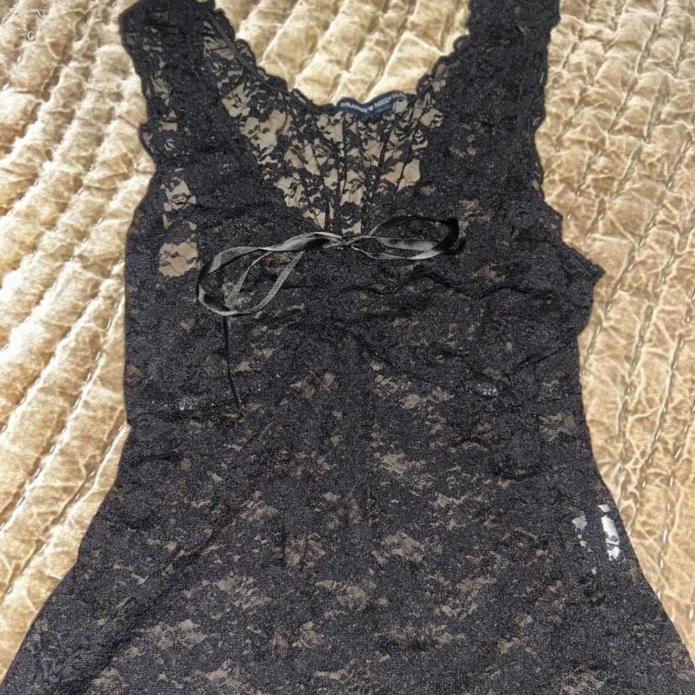Brandy Melville Black Lace Sleeveless Top